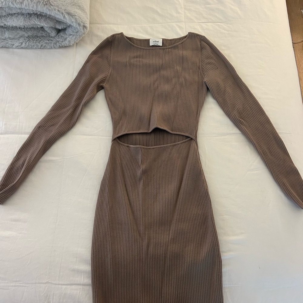 Wilfred Taupe Long Sleeve Dress